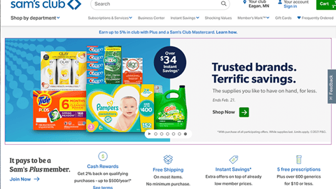 Sam's Club P&G 'Instant Savings' Display Ads